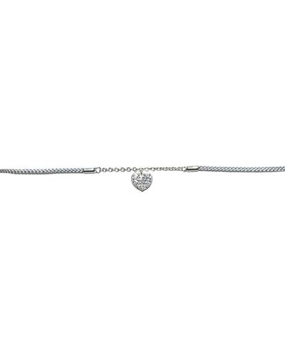 BLOOMTINE | Earth Angel HQ Mini Heart Sterling Premium Silk Cord Bracelet - Metallic