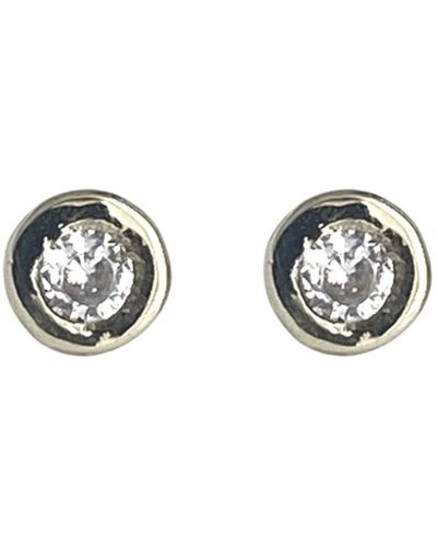 Lily Flo Jewellery Circinius Brilliant Cut Diamond Stud Earrings - Metallic