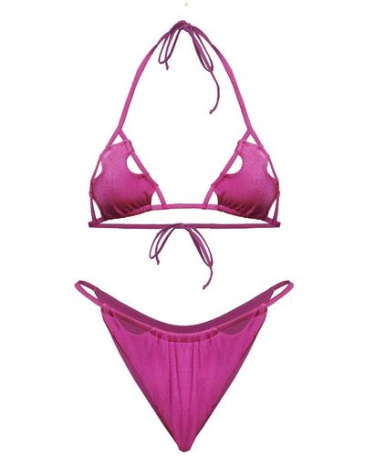 Selia Richwood Kiara Pink Cut-out Triangle Bikini