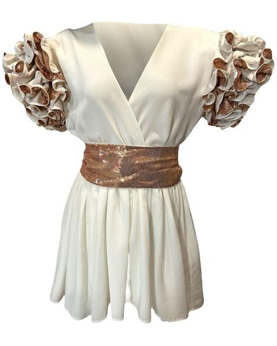 Julia Clancey Carmen Ivory Luxe Mini Dress - White