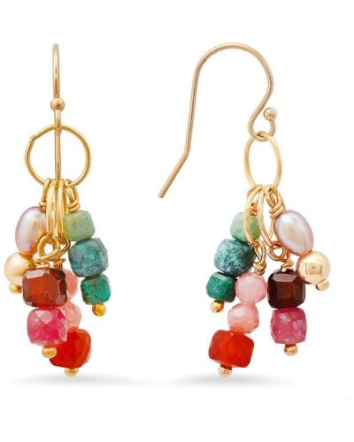 Soul Journey Jewelry Gemstone Turquoise Cluster Drop Earrings - White