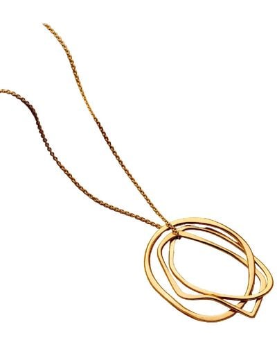 Posh Totty Designs Yellow Gold Plated Fine Organic Russian Ring Necklace - Metallic