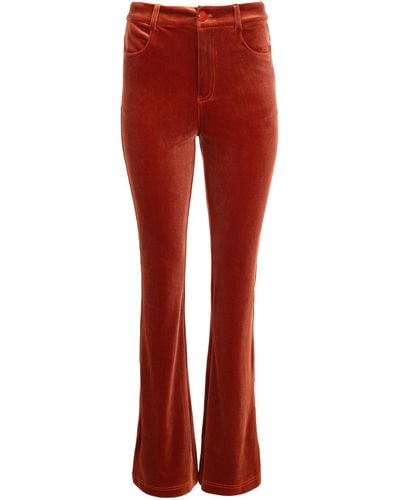 Traffic People Never Say Goodbye Flare Trousers In - Red