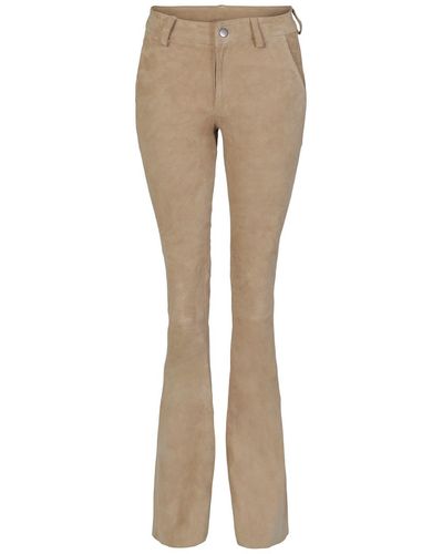tirillm "lucy" Stretch Suede Trousers - Natural