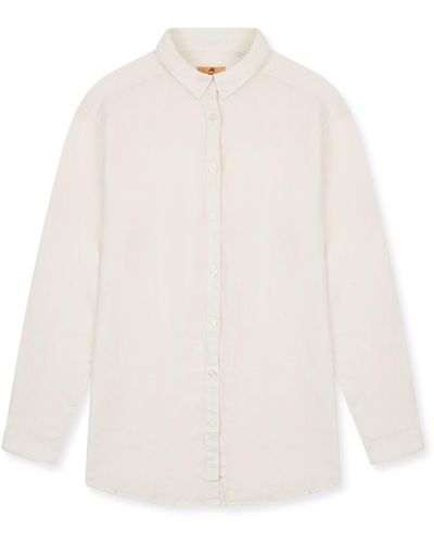Burrows and Hare Neutrals Linen Shirt - White