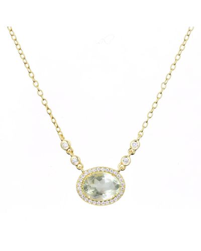 KAMARIA Neutrals / Aura Amethyst Gemstone Necklace - Metallic