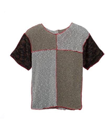 Paloma Lira Upcycled Patchwork Knitted Top - Brown