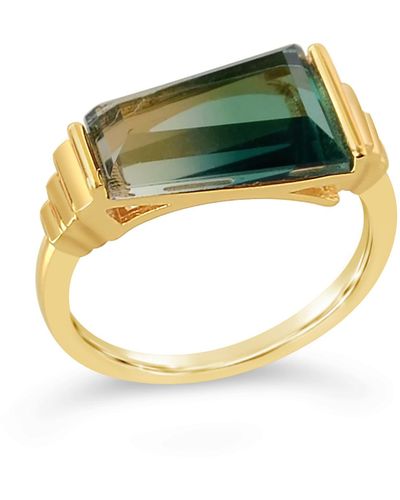 Glamrocks Jewelry Delano Ring Green Quartz - Metallic
