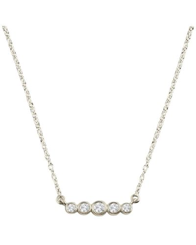 Lily Flo Jewellery Circinius 5 Diamond Bar Necklace - Metallic