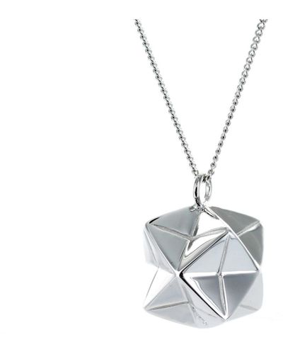 Origami Jewellery Magic Ball Necklace Sterling Silver - Metallic