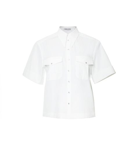 Diana Arno April Short-sleeved Blouse In Pure - White