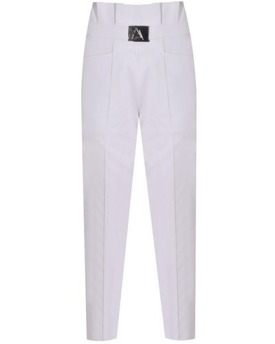 Mirimalist Denim Carrot Trousers - White