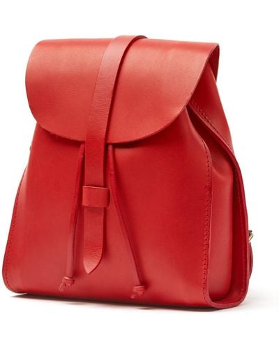 THE DUST COMPANY Leather Backpack Tribeca Collection - Red