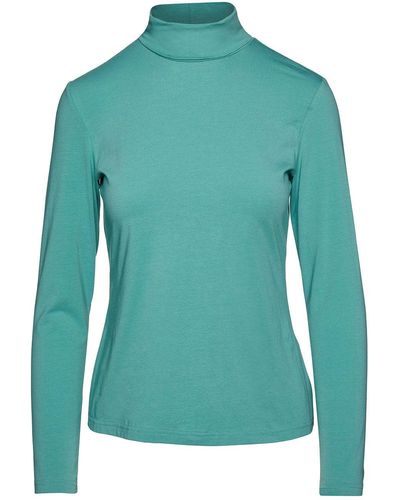 Conquista Light Turtle Neck Top In Sustainable Fabric - Green