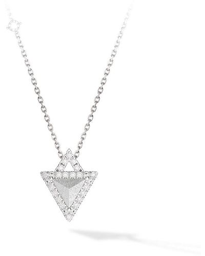 AWNL Triangle Meteorite Sterling Necklace - Metallic