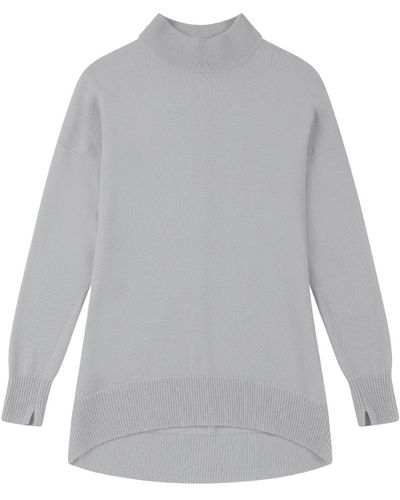 Loop Cashmere Lofty Relaxed Turtleneck Jumper In Frost - Grey