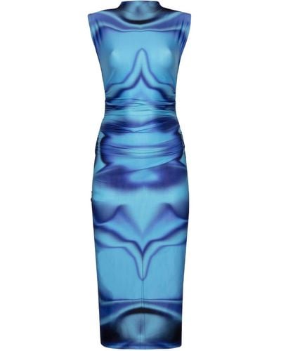 Khéla the Label Medusoid Stretch Midi Dress - Blue