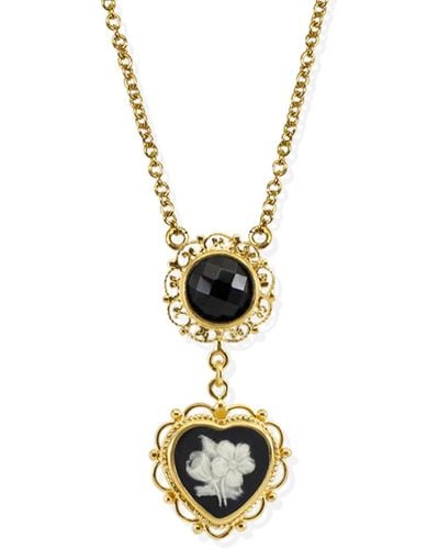 Vintouch Italy Bouquet Cameo Necklace - Metallic