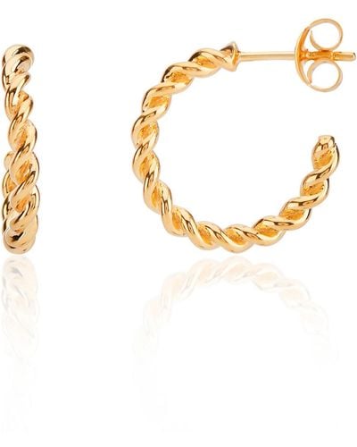 Auree Alhambra Piccolo Twisted Vermeil Hoop Earrings - Metallic