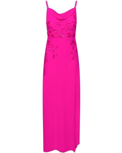 Hope & Ivy The Indy Embellished Cowl Neck Cami Maxi Dress With Thigh Split - Pink