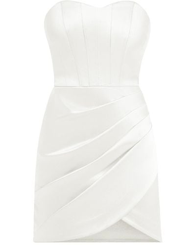 Tia Dorraine A Touch Of Glamour Satin Mini Dress - White