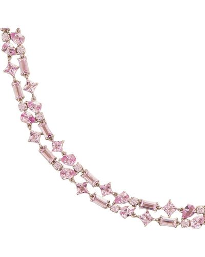 Juvetti Lago Rosa Pink Sapphire & White Gold Necklace