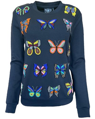 Any Old Iron Butterfly Queen Sweatshirt - Blue