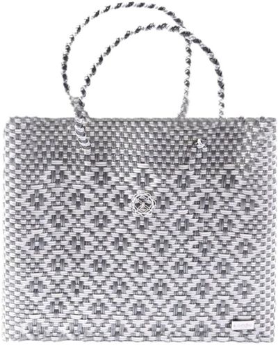 Lolas Bag Small Silver Aztec Tote Bag - Grey