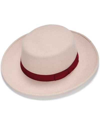 Justine Hats Light Pink Felt Boater Hat