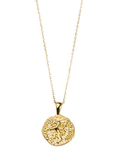 Aaria London Lion Coin Necklace - Metallic