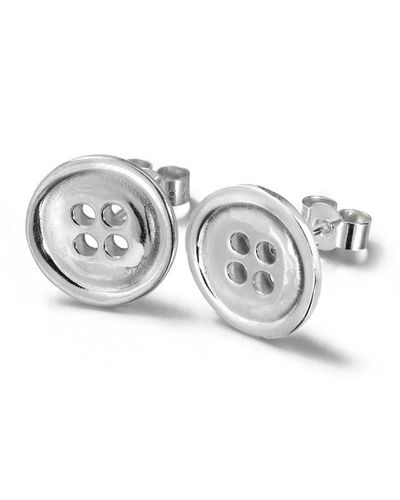 Lucy Quartermaine Large Button Studs - Gray