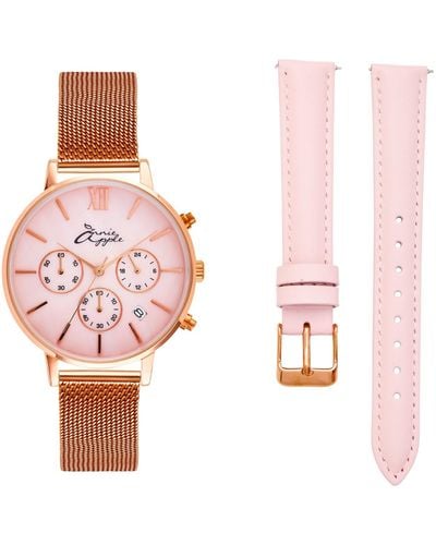 Bermuda Watch Company Annie Apple Marseille Seashell Rose Gold & Pink Multifunctional Interchangeable