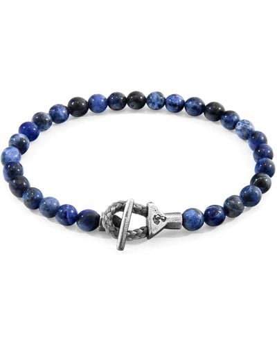 Anchor and Crew Sodalite Mantaro Silver & Stone Bracelet - Blue