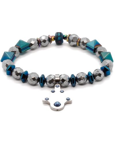 Ebru Jewelry Positive Hamsa Bracelet - Blue