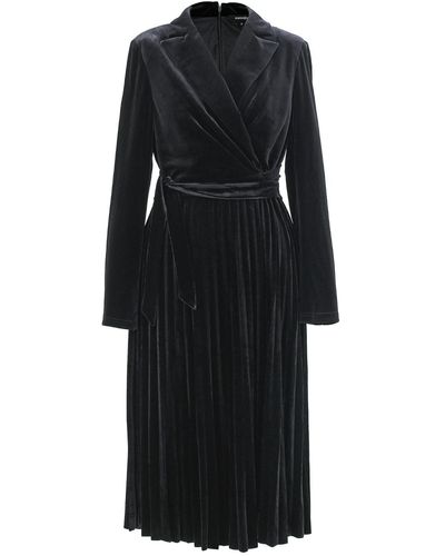 Smart and Joy Velvet Wrap Dress - Black