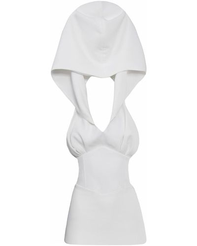Vestiaire d'un Oiseau Libre Hooded Corset Mini Dress - White
