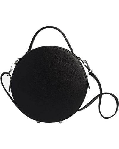 Betsy & Floss Rome Round Circle Crossbody Bag In With Snake Strap - Black