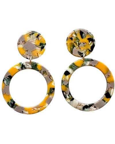 CLOSET REHAB Open Circle Drop Earrings In Zesty Vibes - Metallic