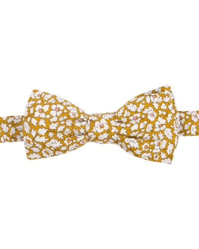 LE COLONEL Mustard Liberty Feather Meadow Bow Tie - Yellow