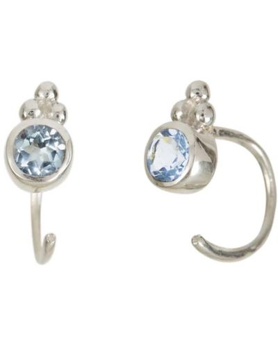 Charlotte's Web Jewellery Holi Jewel Silver Stud Hoop Earrings - Blue