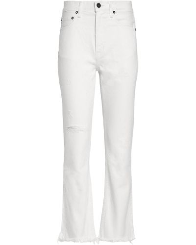 NOEND Farrah Kick Flare Jeans In - White