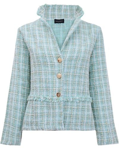 James Lakeland Tiered Tweed Jacket - Blue