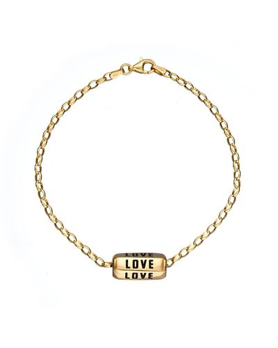 Lily Charmed Gold Plated Love Is All Around Charm Bracelet - Metallic