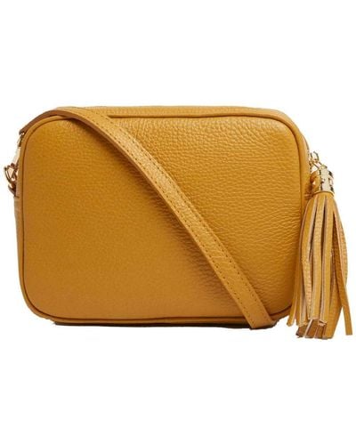 Betsy & Floss Verona Crossbody Tassel Bag In Mustard - Metallic