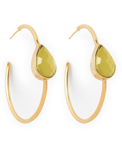 YAA YAA LONDON Spring Life Yellow Gemstone Hoop Earrings - Multicolor