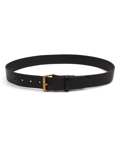 Burrows and Hare Bridle Leather Belt - Black