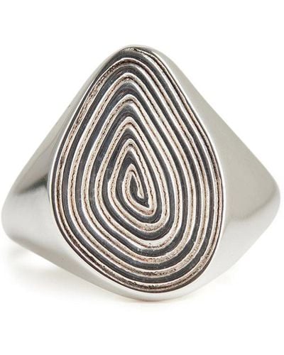 Rachel Entwistle Spiral Signet Ring - White