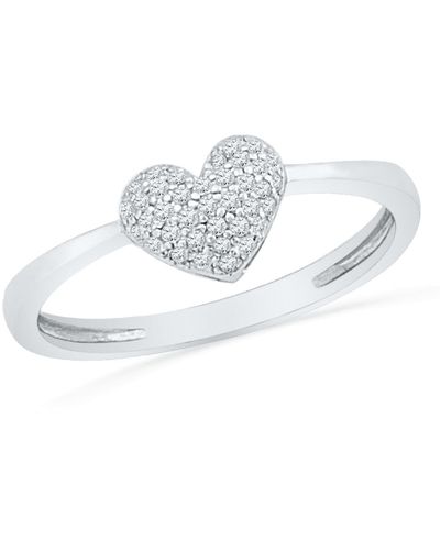 Cosanuova Diamond Heart Cluster Ring In Gold - White