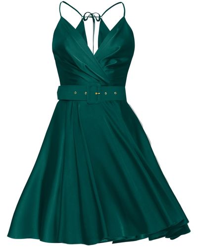 Angelika Jozefczyk Satin Mini Dress Emerald - Green