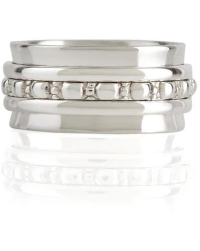 Charlotte's Web Jewellery Maharani Manifest Silver Spinning Ring - White
